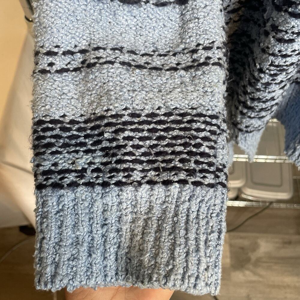 Susan Graver Womens Blue Striped Mock Turtleneck Sweater‎ Size 1X Slouchy Casual - Picture 8 of 12